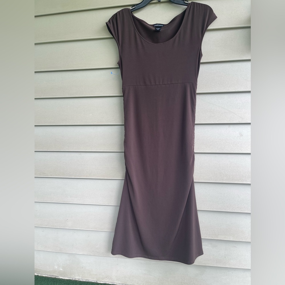 Moda International brown size S Sheath Midi Dress Cap Sleeve